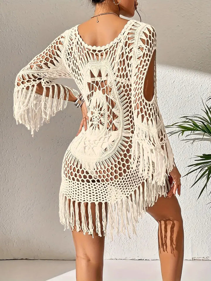 Strandöverdrag - Boho-stil - Långärmad - Bikiniöverdrag - Strandoutfits-Eva Jonsson