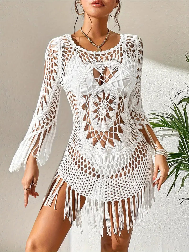 Strandöverdrag - Boho-stil - Långärmad - Bikiniöverdrag - Strandoutfits-Eva Jonsson