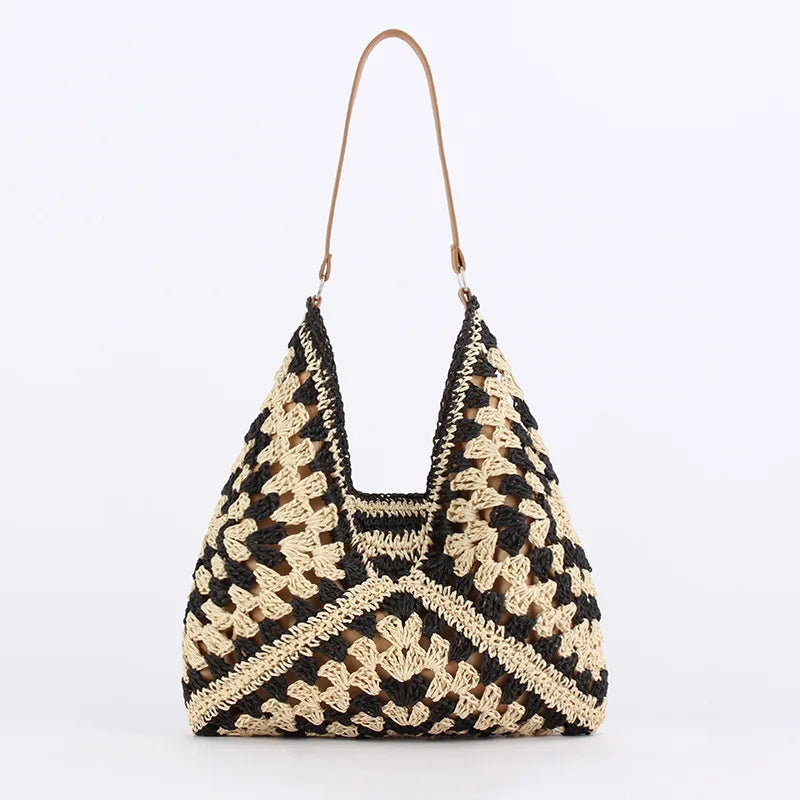 Straw Bag - Stor - Axel - Hobo Bag - Strandväska-Eva Jonsson