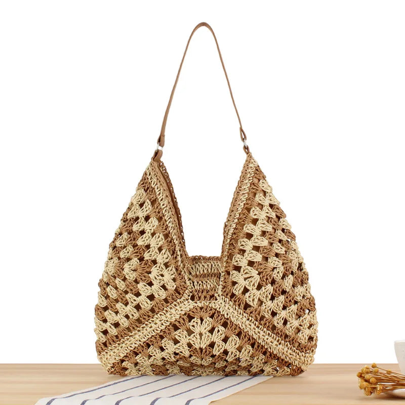 Straw Bag - Stor - Axel - Hobo Bag - Strandväska-Eva Jonsson