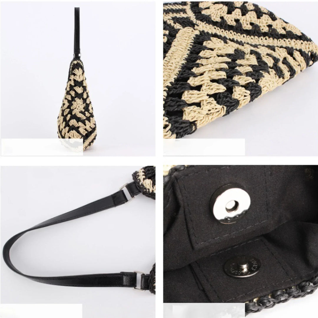 Straw Bag - Stor - Axel - Hobo Bag - Strandväska-Eva Jonsson