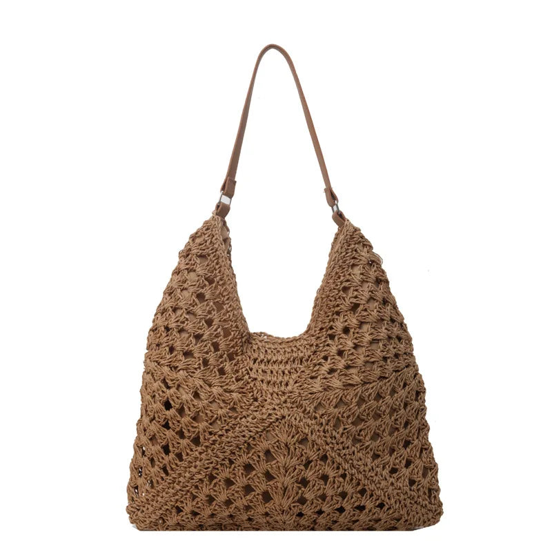 Straw Bag - Stor - Axel - Hobo Bag - Strandväska-Eva Jonsson
