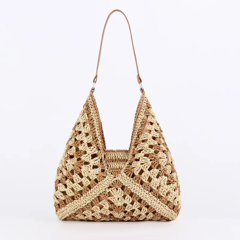 Straw Bag - Stor - Axel - Hobo Bag - Strandväska-Eva Jonsson