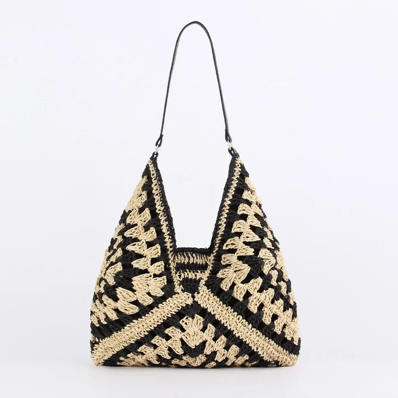 Straw Bag - Stor - Axel - Hobo Bag - Strandväska-Eva Jonsson