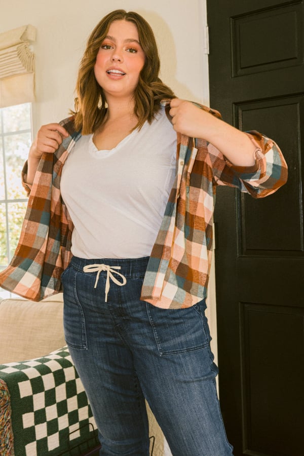 Stretchjeans – Damjeans med elastisk midja och dragsko i denim-Eva Jonsson