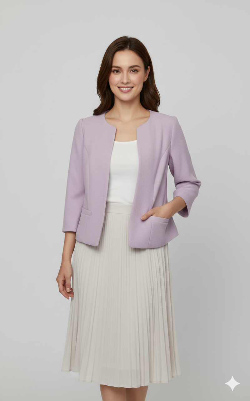 Suede Jacket - Zip-Up - Crew Neck - Sommarjacka - Damjacka-Eva Jonsson