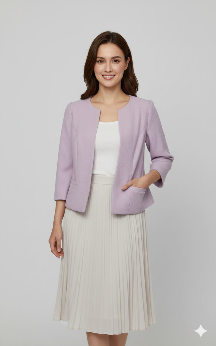 Suede Jacket - Zip-Up - Crew Neck - Sommarjacka - Damjacka-Eva Jonsson