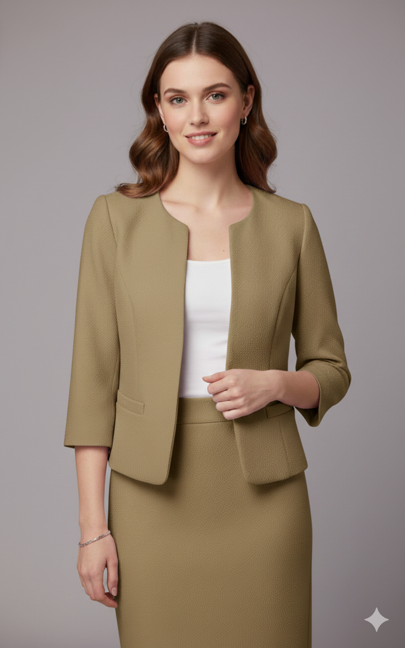 Suede Jacket - Zip-Up - Crew Neck - Sommarjacka - Damjacka-Eva Jonsson