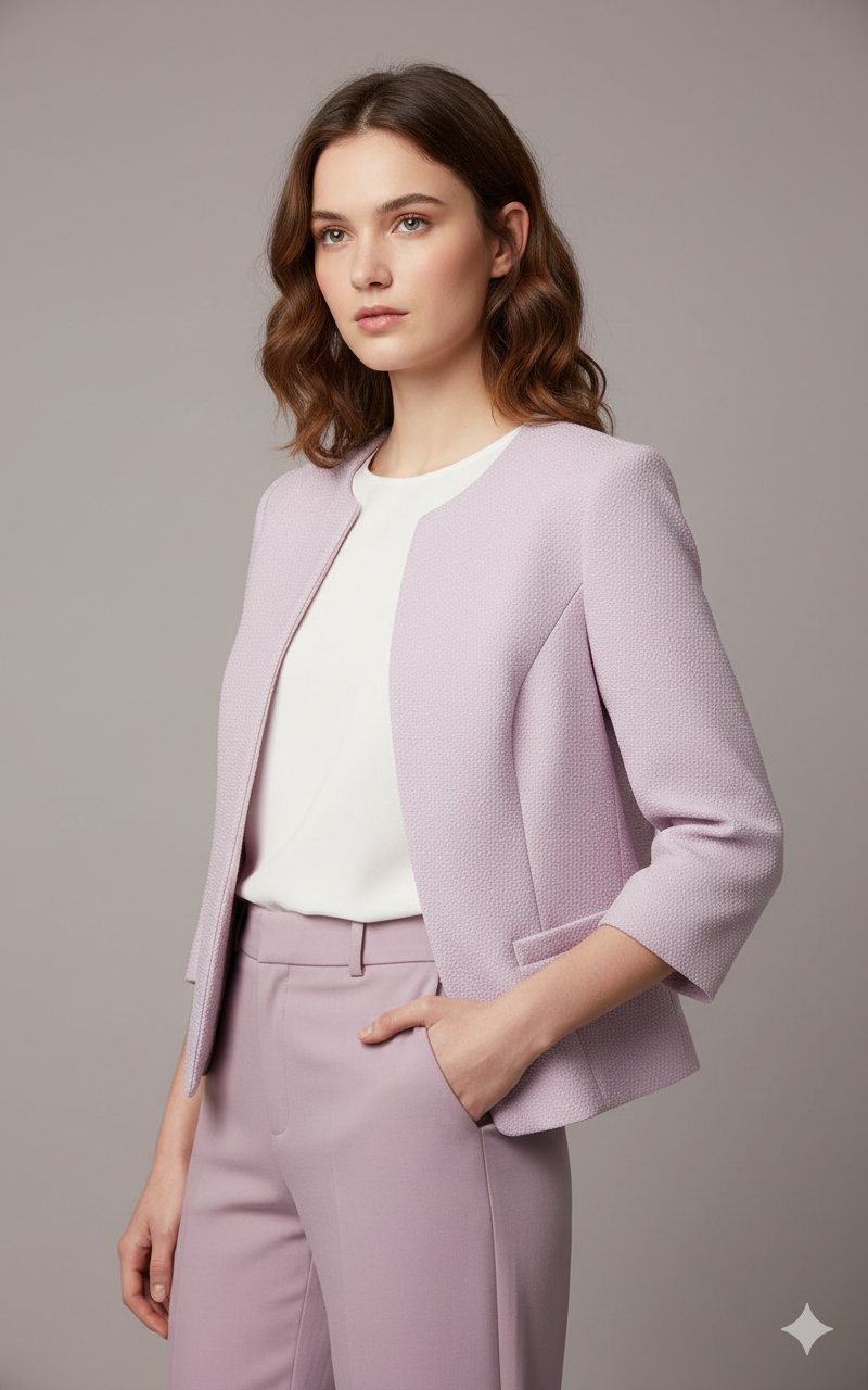 Suede Jacket - Zip-Up - Crew Neck - Sommarjacka - Damjacka-Eva Jonsson