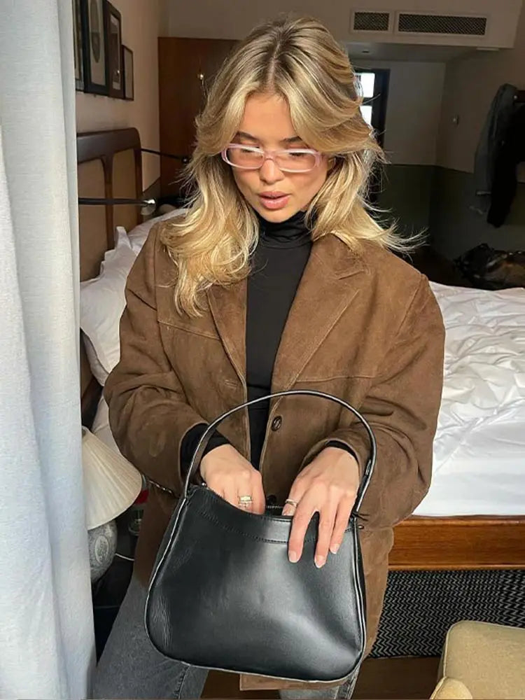 Suedette Jacka | Brun | Oversized | Vintage Jacka | Damjacka-Eva Jonsson