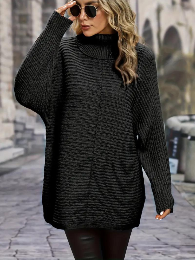 Susanne Tröja | Stickad turtleneck pullover för kvinnor-Eva Jonsson