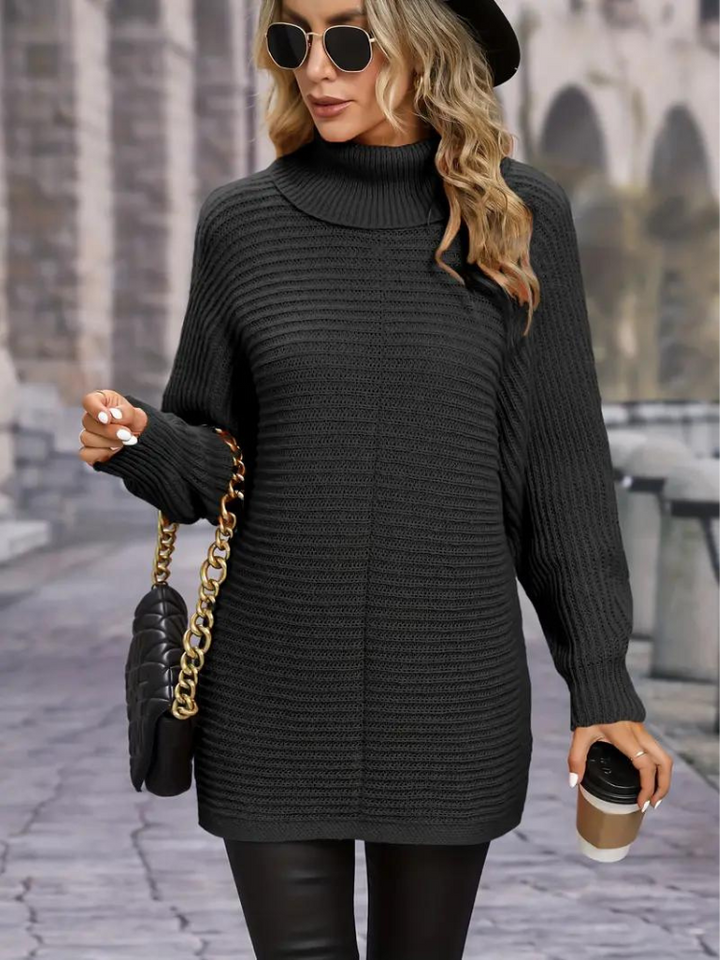 Susanne Tröja | Stickad turtleneck pullover för kvinnor-Eva Jonsson