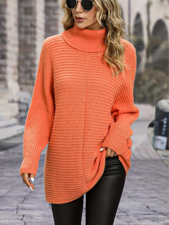 Susanne Tröja | Stickad turtleneck pullover för kvinnor-Eva Jonsson