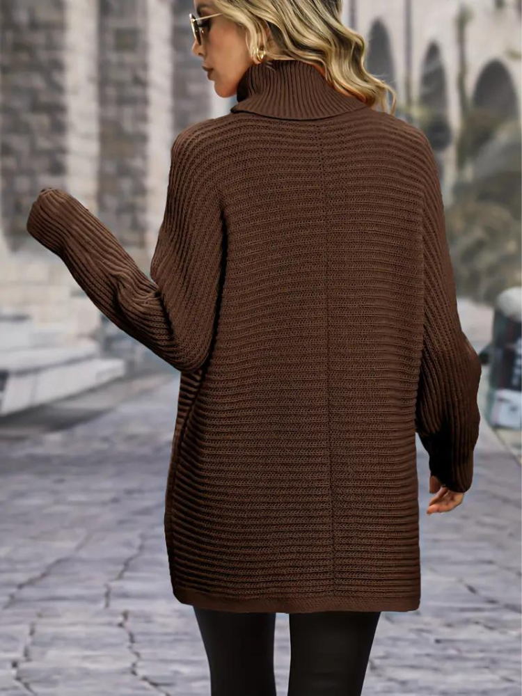 Susanne Tröja | Stickad turtleneck pullover för kvinnor-Eva Jonsson