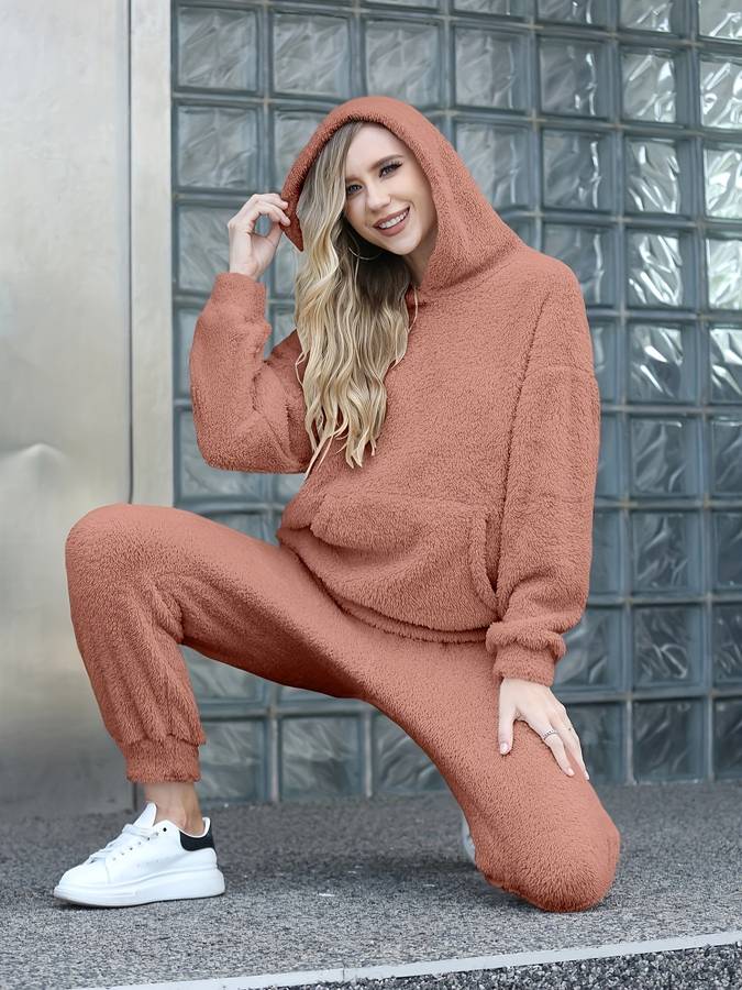 Sweat Suit - Tvådelat set med fleecetröja och joggingbyxor för damer-Eva Jonsson