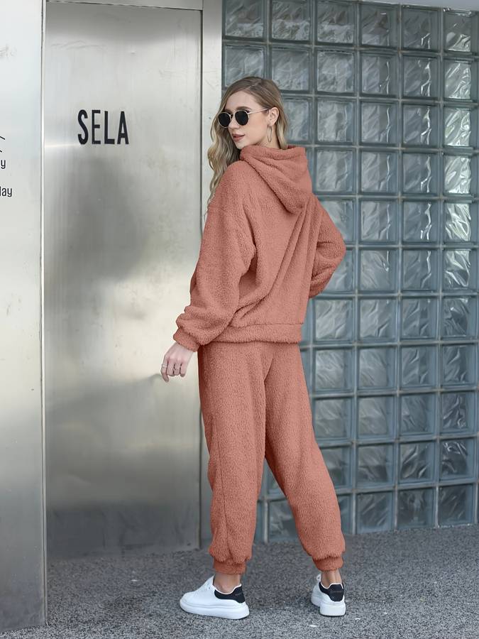 Sweat Suit - Tvådelat set med fleecetröja och joggingbyxor för damer-Eva Jonsson
