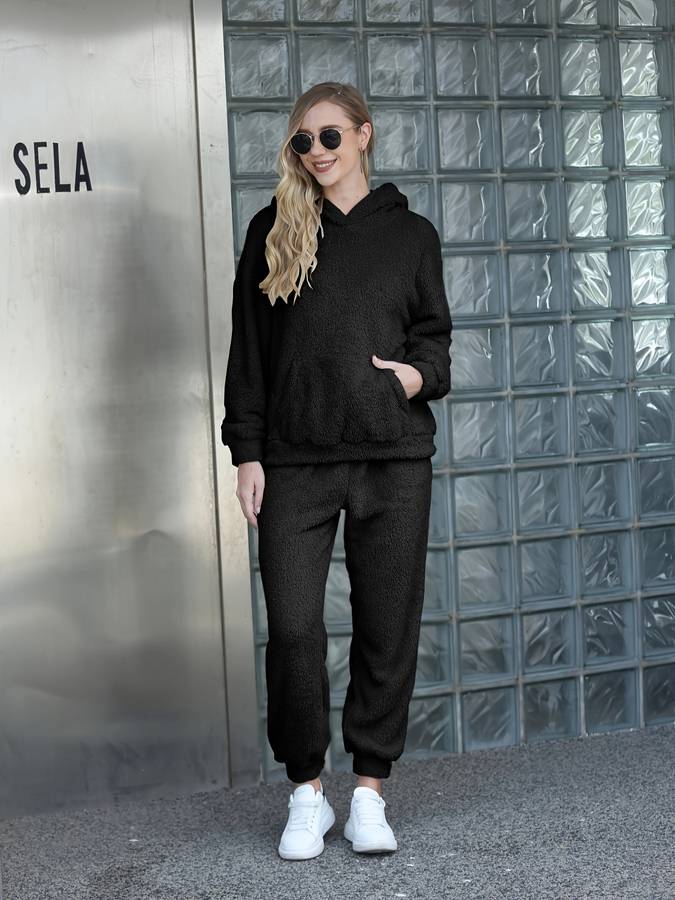 Sweat Suit - Tvådelat set med fleecetröja och joggingbyxor för damer-Eva Jonsson