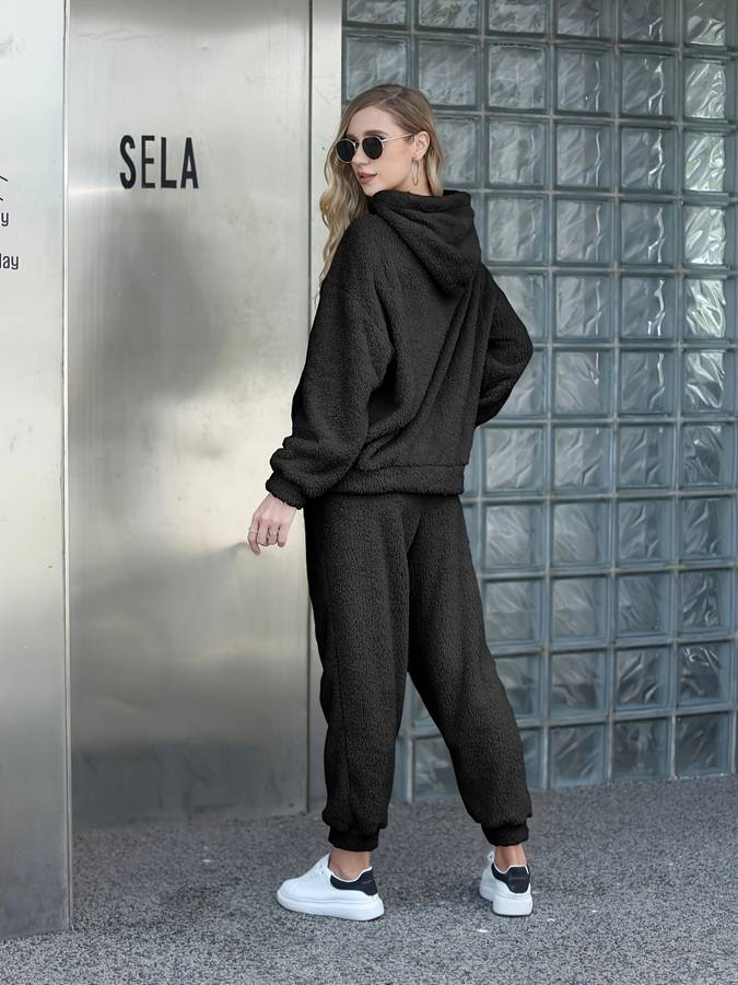 Sweat Suit - Tvådelat set med fleecetröja och joggingbyxor för damer-Eva Jonsson