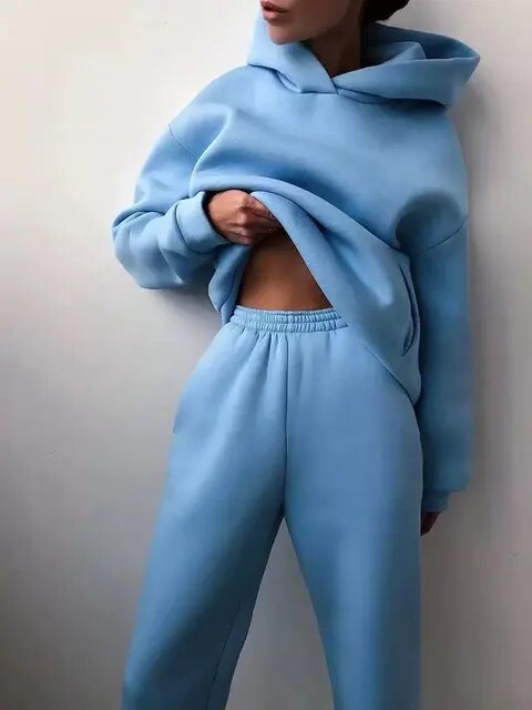 Sweatset - Med huva - Bekvämt - Joggingbyxor - Träningsdräkt för damer-Eva Jonsson