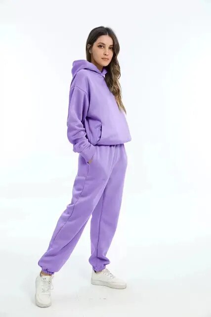 Sweatset - Med huva - Bekvämt - Joggingbyxor - Träningsdräkt för damer-Eva Jonsson