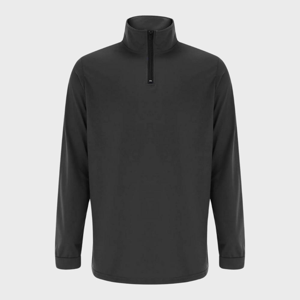 Sweatshirt - Varm sweatshirt för herrar med ståkrage och långärmad halsringning med dragkedja-Eva Jonsson