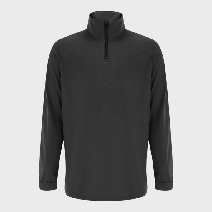 Sweatshirt - Varm sweatshirt för herrar med ståkrage och långärmad halsringning med dragkedja-Eva Jonsson