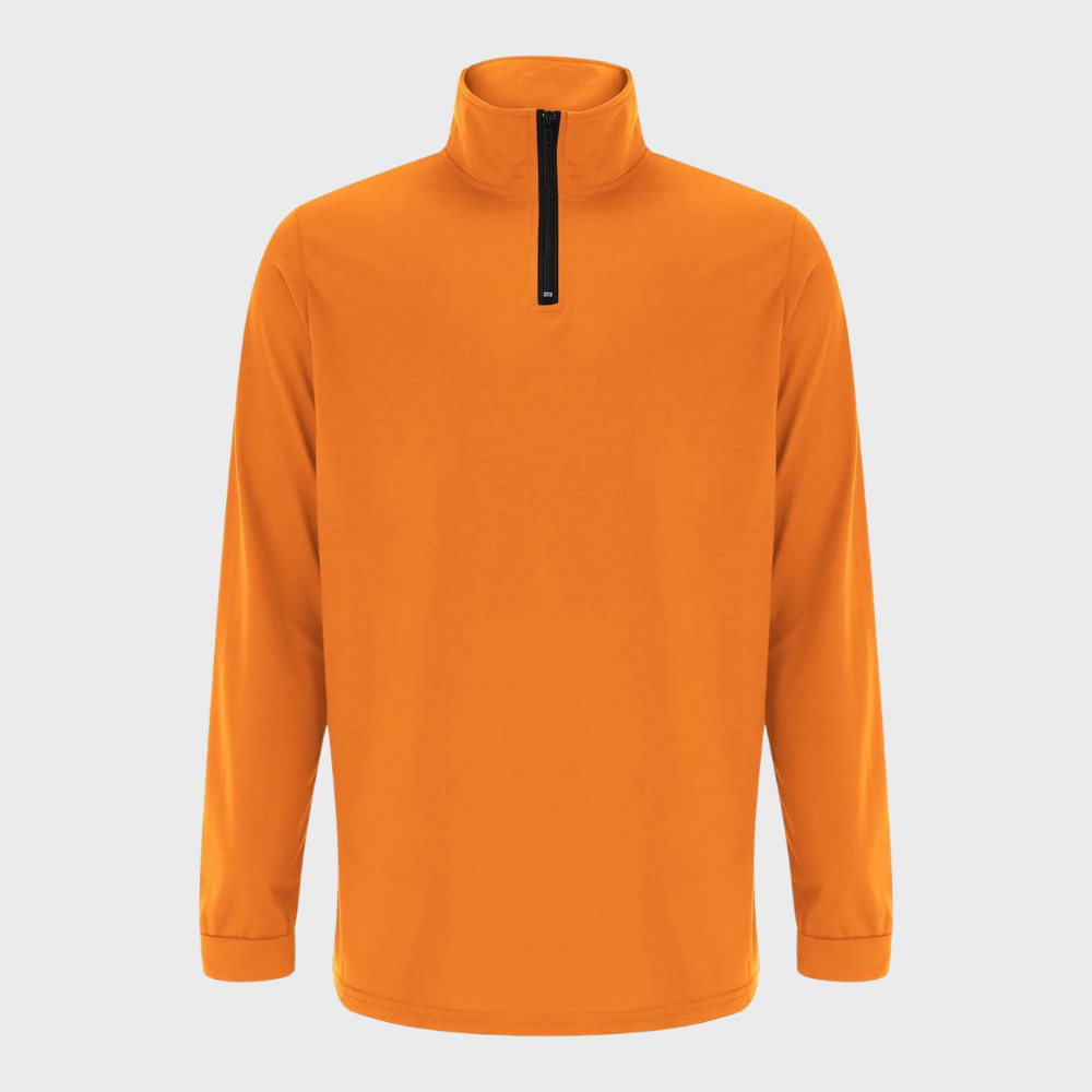 Sweatshirt - Varm sweatshirt för herrar med ståkrage och långärmad halsringning med dragkedja-Eva Jonsson