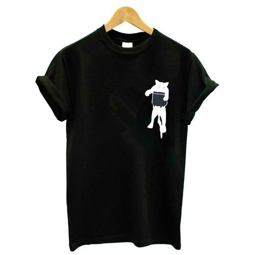 T kvinnor t-shirt med kreativt djurmotiv och lös passform Mirla-Eva Jonsson