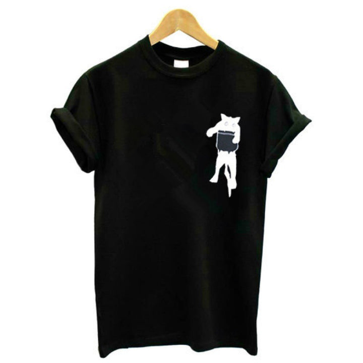 T kvinnor t-shirt med kreativt djurmotiv och lös passform Mirla-Eva Jonsson