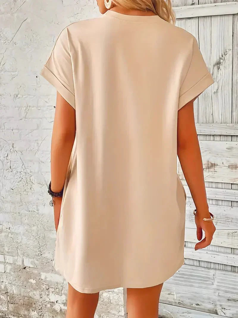 T-shirtklänning – Casual – Löst sittande – Miniklänning – Sommarklänning-Eva Jonsson