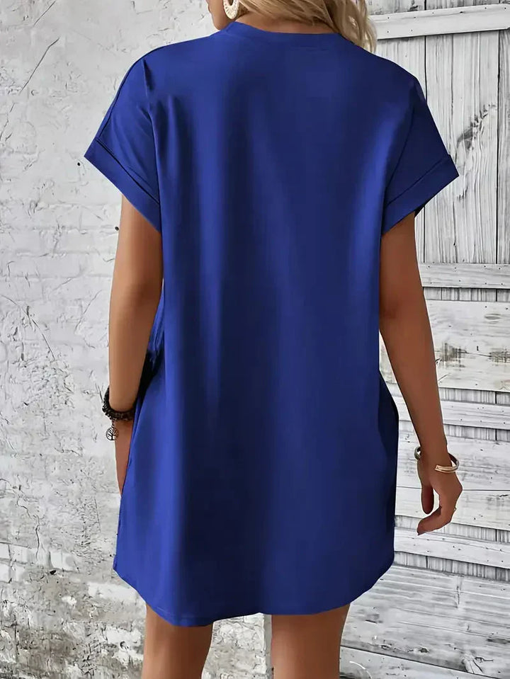 T-shirtklänning – Casual – Löst sittande – Miniklänning – Sommarklänning-Eva Jonsson