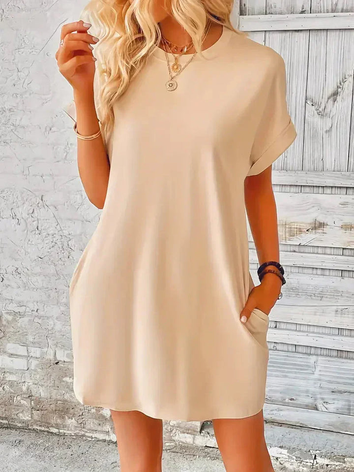 T-shirtklänning – Casual – Löst sittande – Miniklänning – Sommarklänning-Eva Jonsson