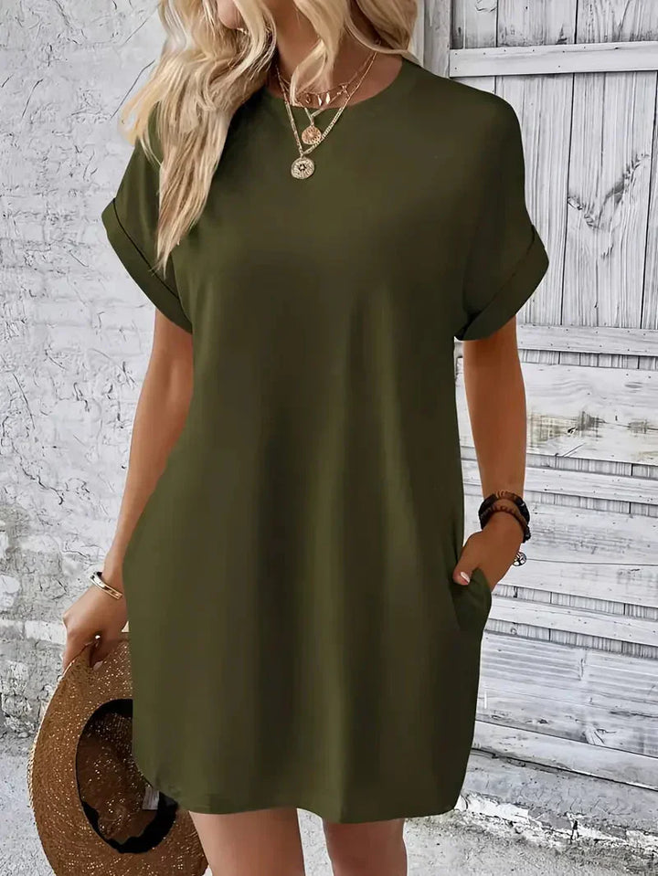 T-shirtklänning – Casual – Löst sittande – Miniklänning – Sommarklänning-Eva Jonsson