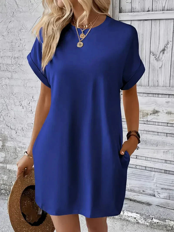 T-shirtklänning – Casual – Löst sittande – Miniklänning – Sommarklänning-Eva Jonsson
