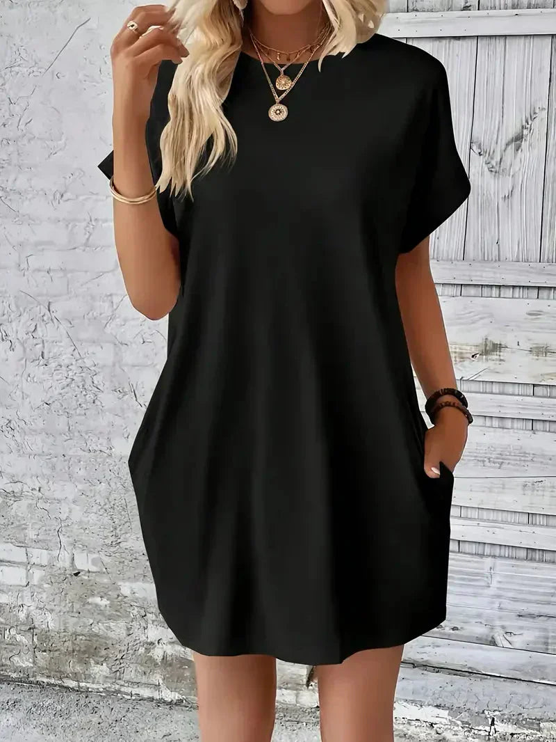 T-shirtklänning – Casual – Löst sittande – Miniklänning – Sommarklänning-Eva Jonsson