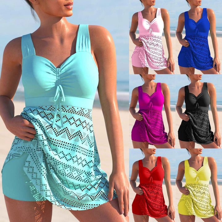 Tankini Set | Tvådelat | Bred rem | Badshorts och badtoppar för damer | Badkläder för damer-Eva Jonsson