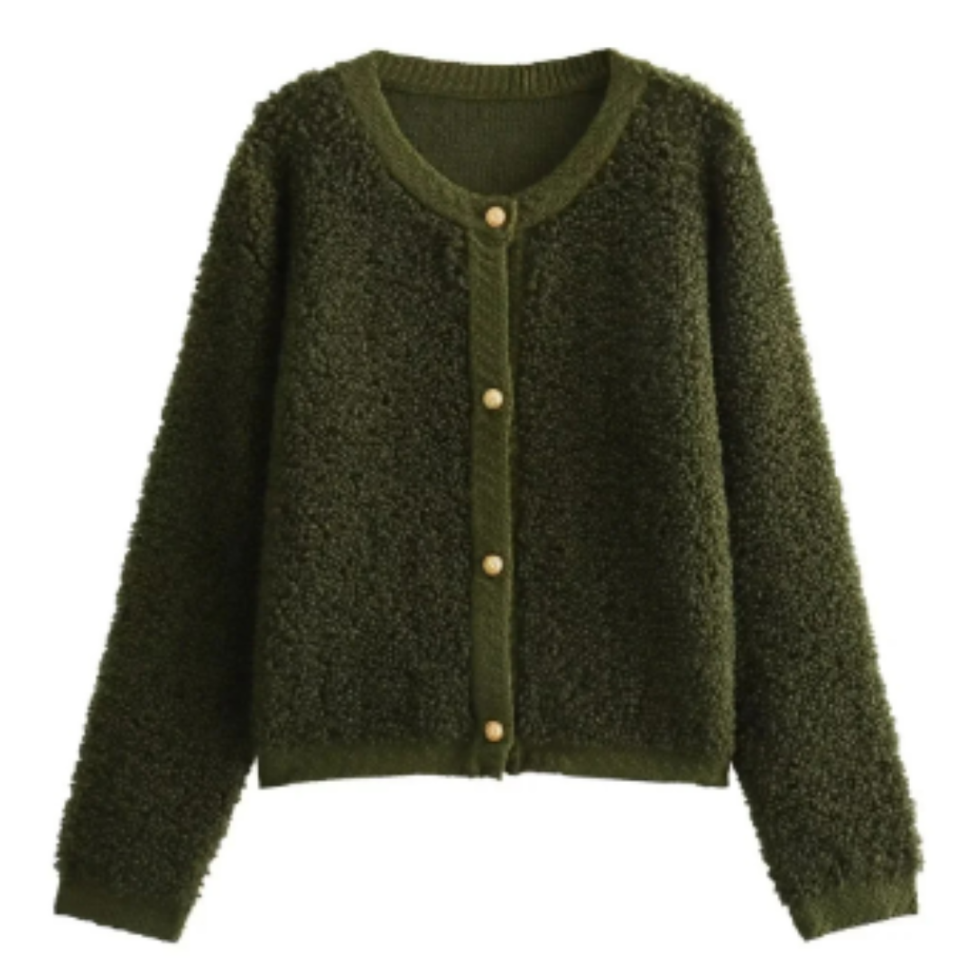 Teddy Cardigan - Varm, knappförsedd cardiganjacka för kvinnor-Eva Jonsson