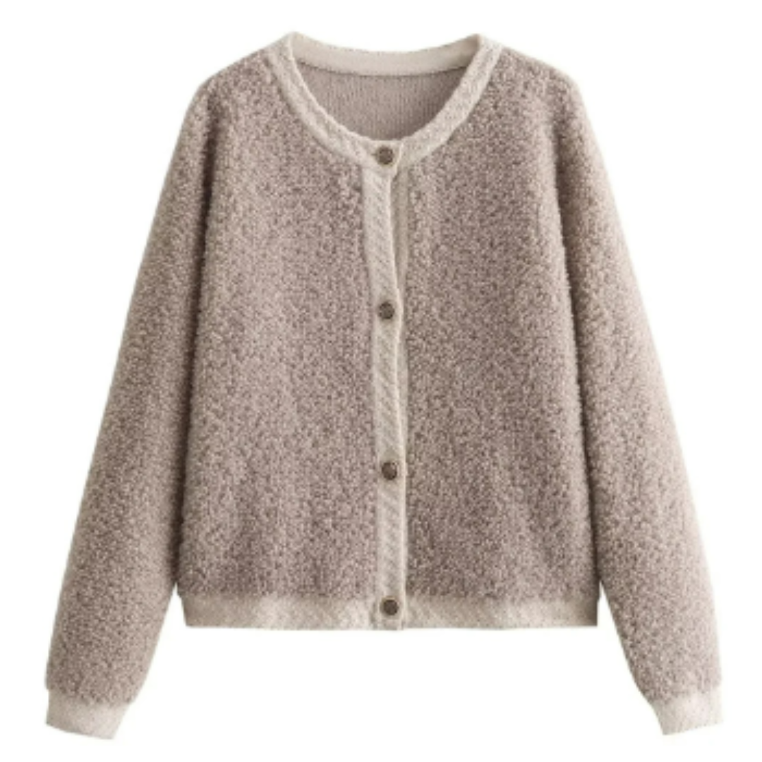 Teddy Cardigan - Varm, knappförsedd cardiganjacka för kvinnor-Eva Jonsson