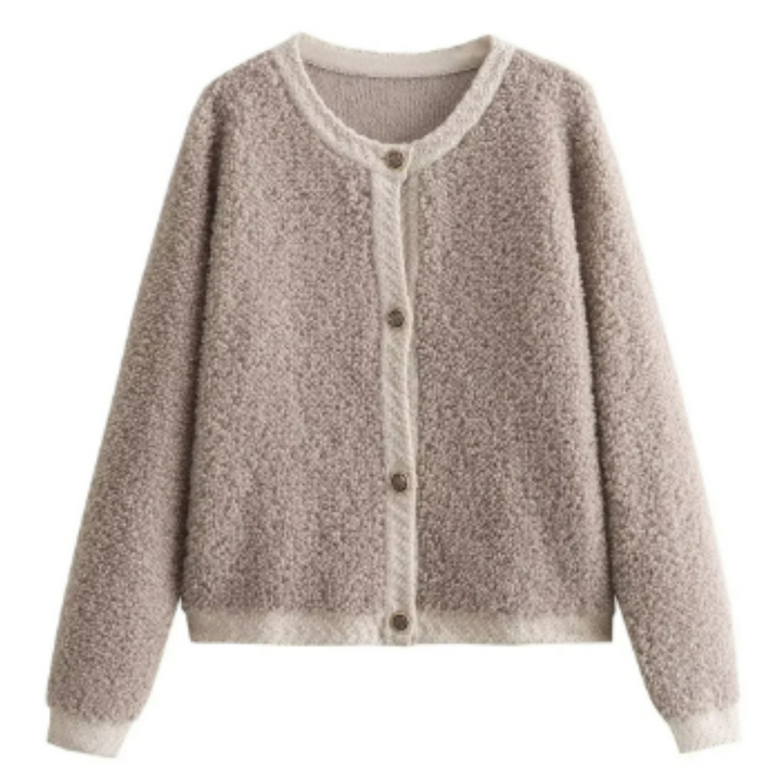 Teddy Cardigan - Varm, knappförsedd cardiganjacka för kvinnor-Eva Jonsson