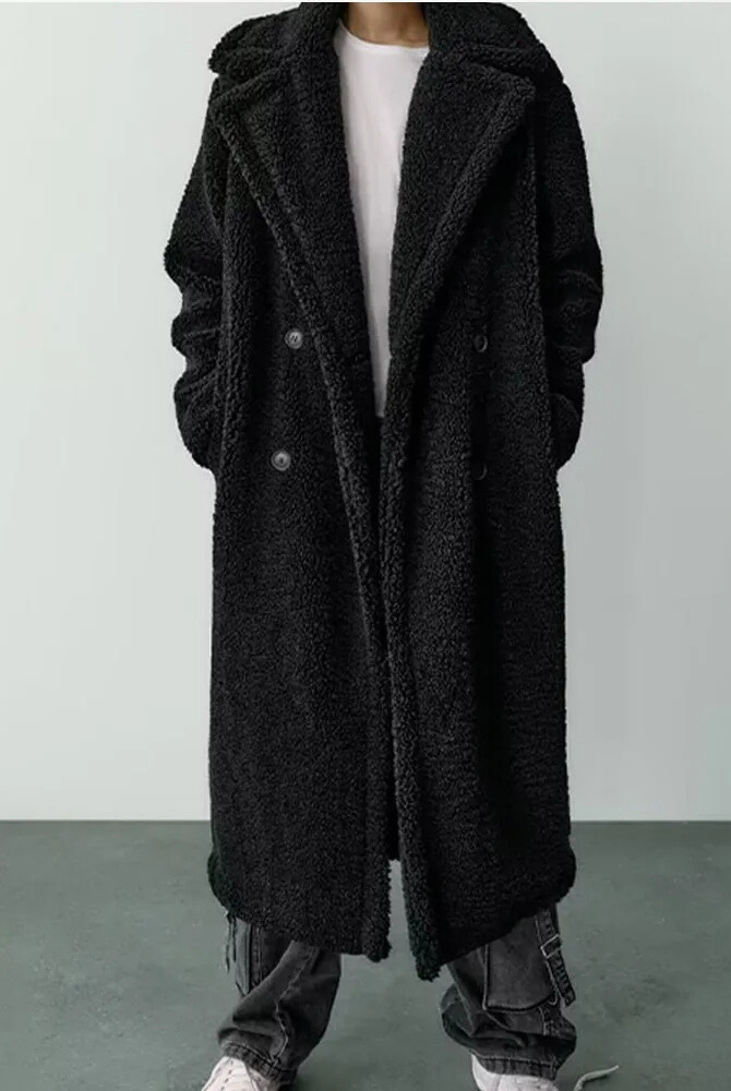 Teddy Coat | Dubbelknäppt | Fuskpäls | Vinterjacka | Lång överrock Dam-Eva Jonsson