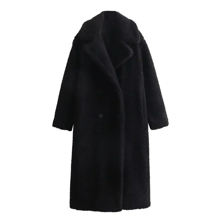 Teddy Coat | Dubbelknäppt | Fuskpäls | Vinterjacka | Lång överrock Dam-Eva Jonsson