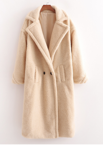 Teddy Coat | Fuskpäls | Dubbelknäppt | Lång vinterrock | Lång överrock Dam-Eva Jonsson