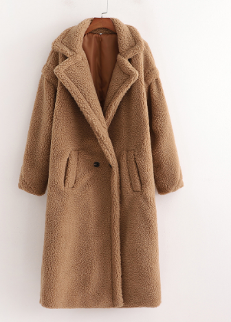 Teddy Coat | Fuskpäls | Dubbelknäppt | Lång vinterrock | Lång överrock Dam-Eva Jonsson