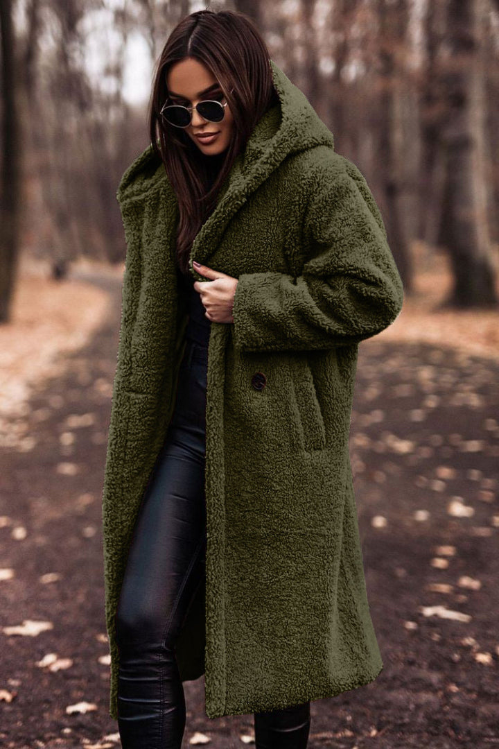 Teddy Coat | Hooded | Faux Fur | Long Coat | Vinterjacka för kvinnor-Eva Jonsson