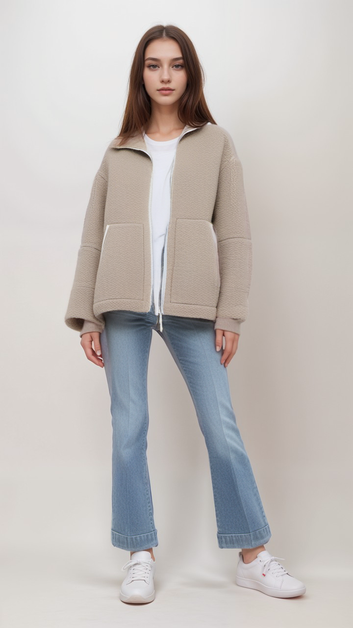 Teddy Fleecejacka - Zip-Up - Hög krage - Teddyjacka - Fleecejacka för damer-Eva Jonsson