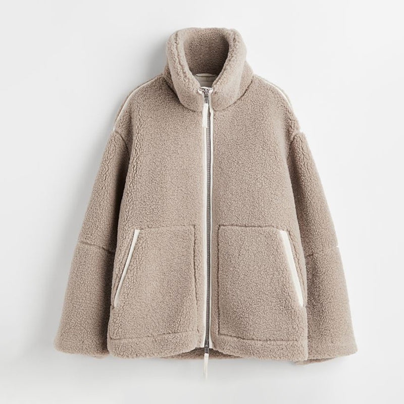 Teddy Fleecejacka - Zip-Up - Hög krage - Teddyjacka - Fleecejacka för damer-Eva Jonsson
