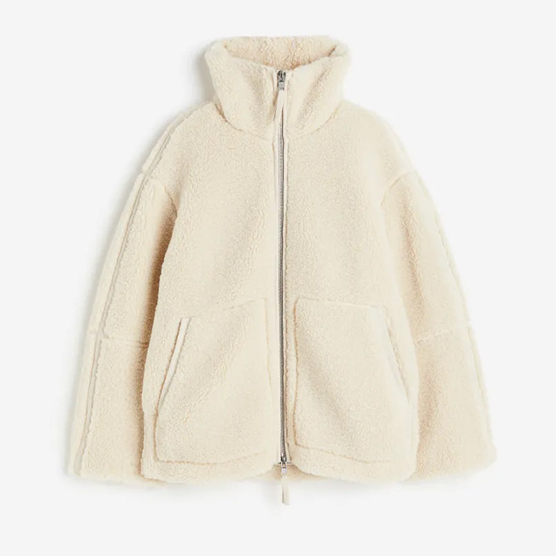 Teddy Fleecejacka - Zip-Up - Hög krage - Teddyjacka - Fleecejacka för damer-Eva Jonsson