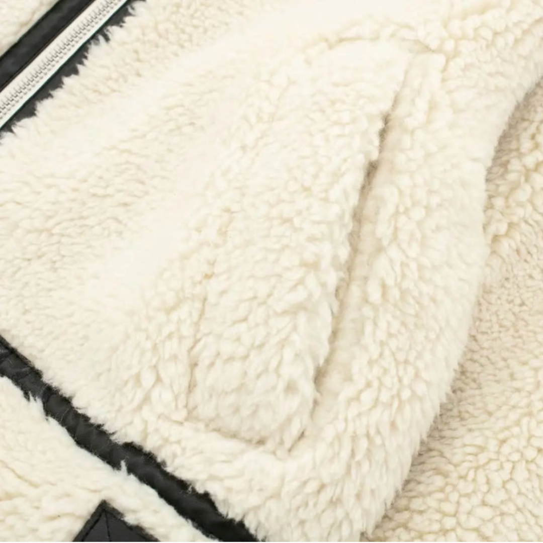 Teddyjacka | Vit | Fleece | Faux Fur Coat | Vinterjackor och -kappor för damer-Eva Jonsson