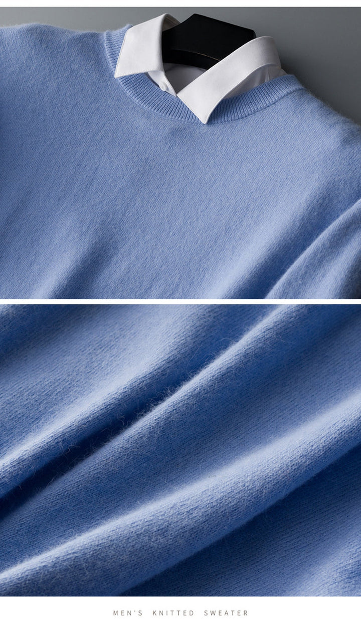 Tillverkad av ulltröja - Varm stickad tröja med normal passform för män-Eva Jonsson