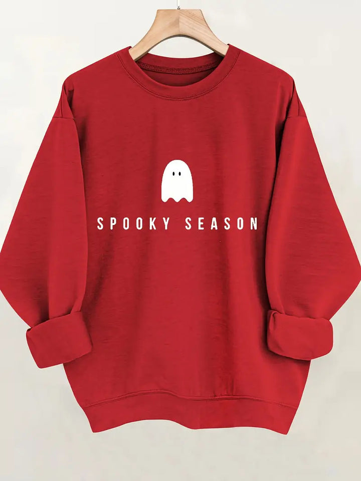 Tjej sweatshirt med roligt spökmotiv och bred passform Mirla-Eva Jonsson